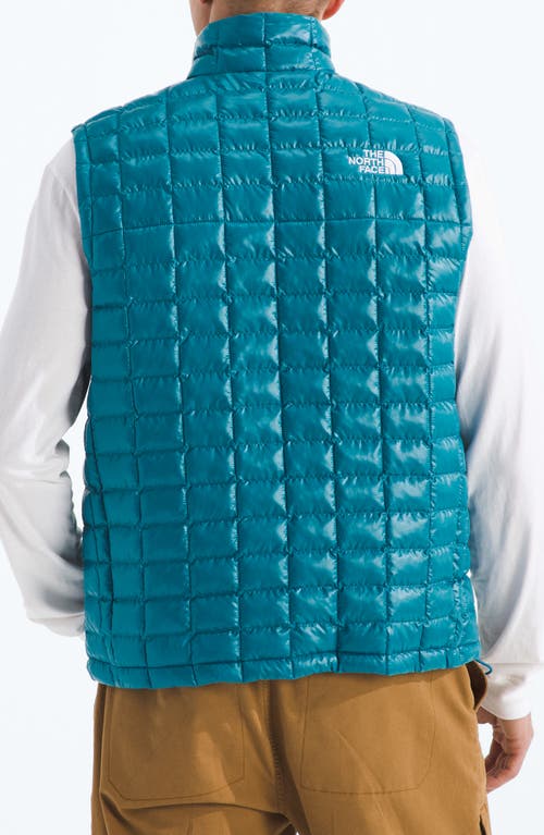 The North Face Thermoball Windproof Water Repellent Packable Quilted Vest In Blue