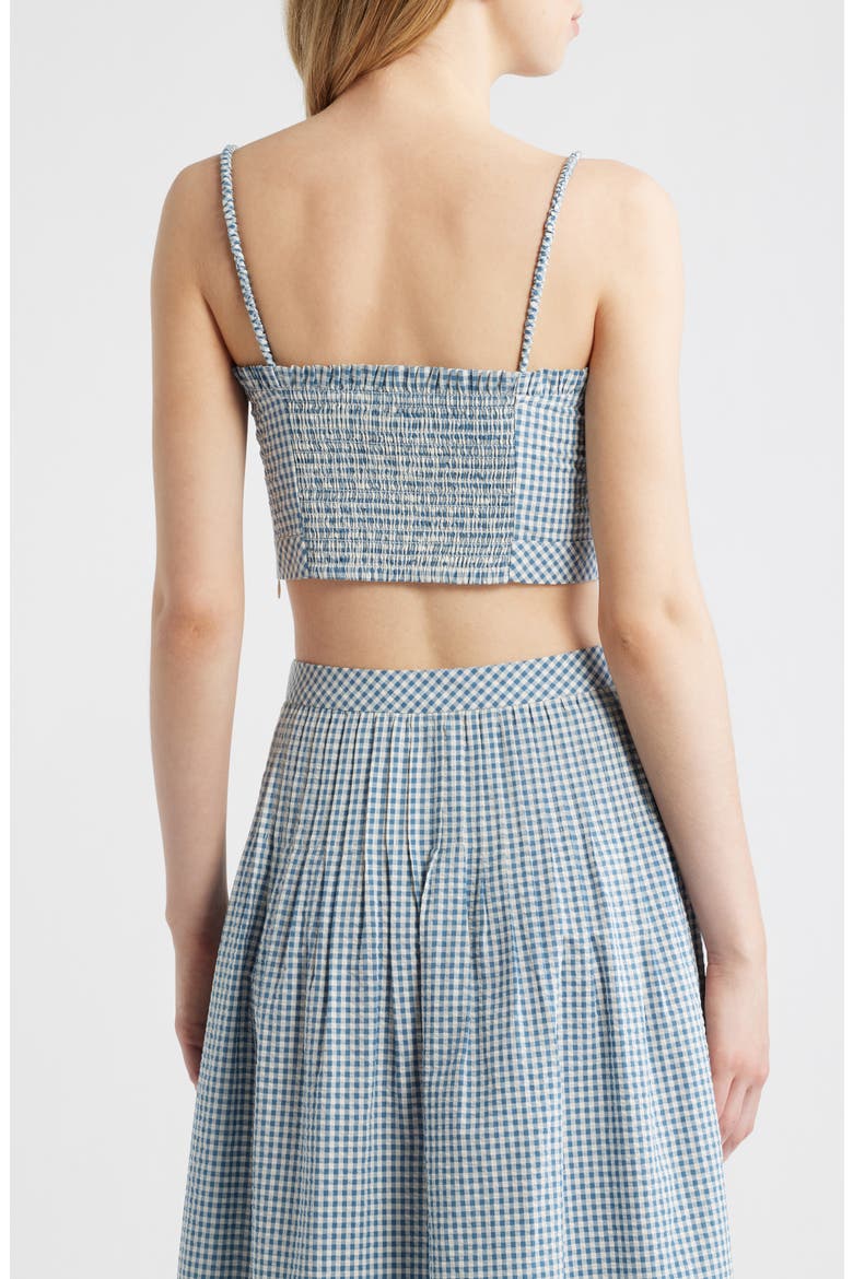 The Maisie Check Crop Camisole, Alternate, color, TEAL GINGHAM