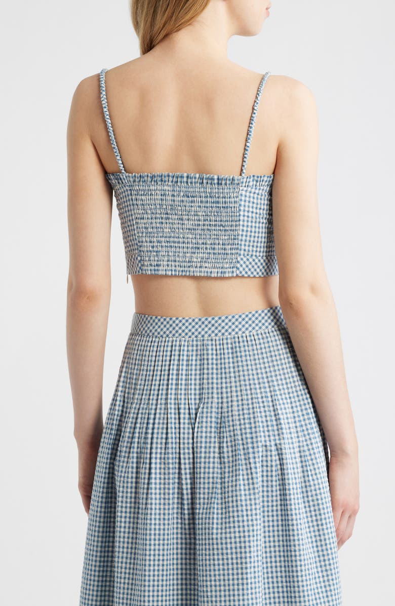 Hill House Home The Maisie Check Crop Camisole, Alternate, color, Teal Gingham
