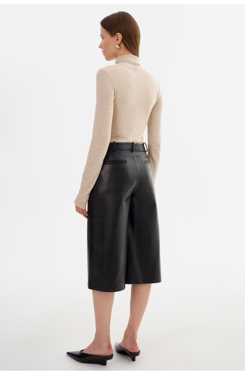 Lamarque Lise | Leather Bermuda Short In Black