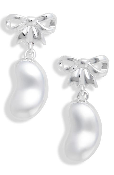 Bow Fava Drop Earrings