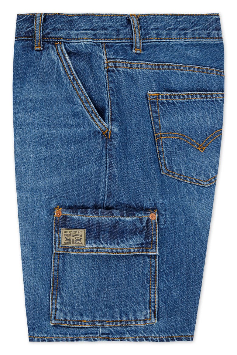 Kids' Denim Cargo Shorts, Alternate, color, TUMBLEWEED