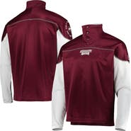 adidas Men's adidas Maroon Mississippi State Bulldogs AEROREADY Knit Quarter-Snap Jacket