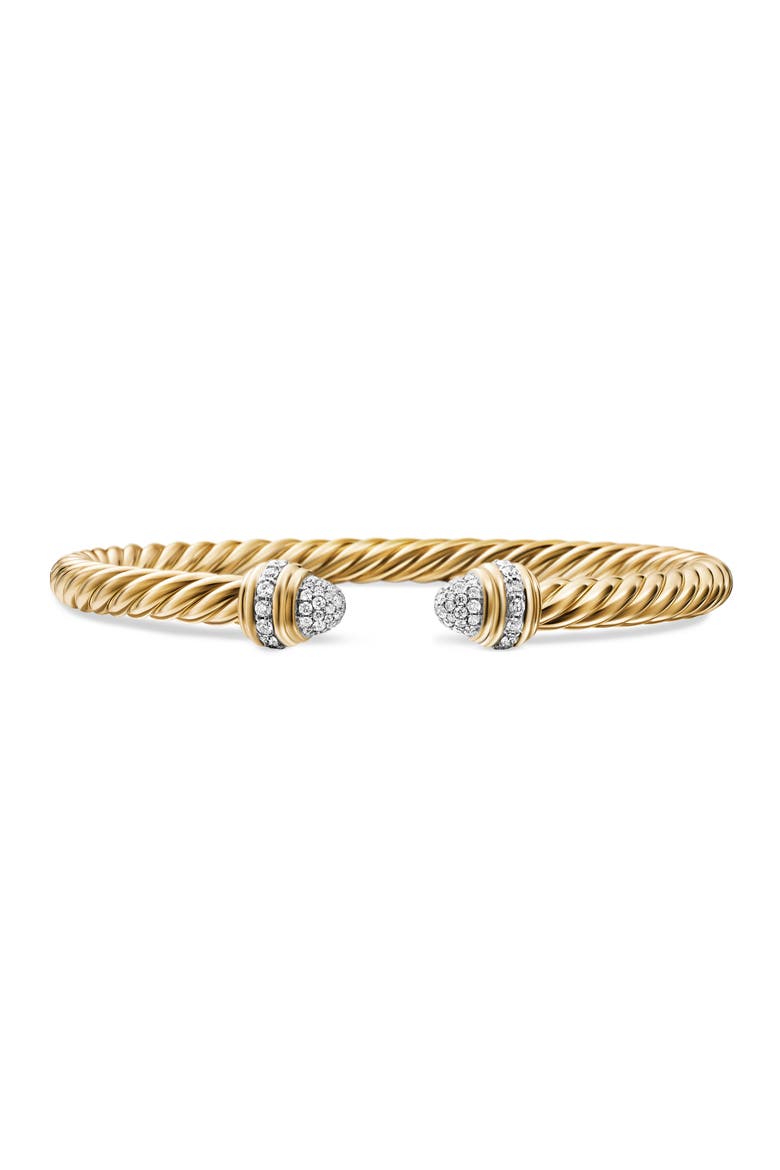 Cable Cuff Bracelet with Diamonds, Main, color, GOLD/ DIAMOND