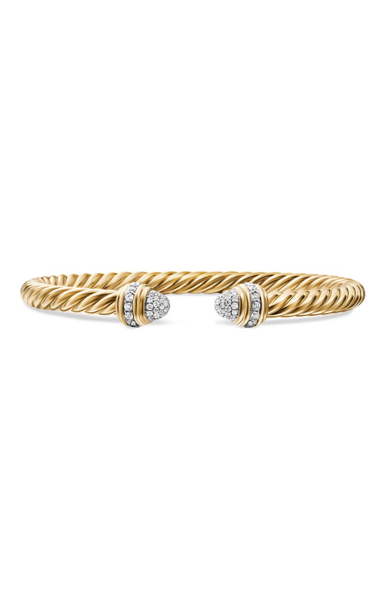 David Yurman Cable Cuff Bracelet with Diamonds, Main, color, 