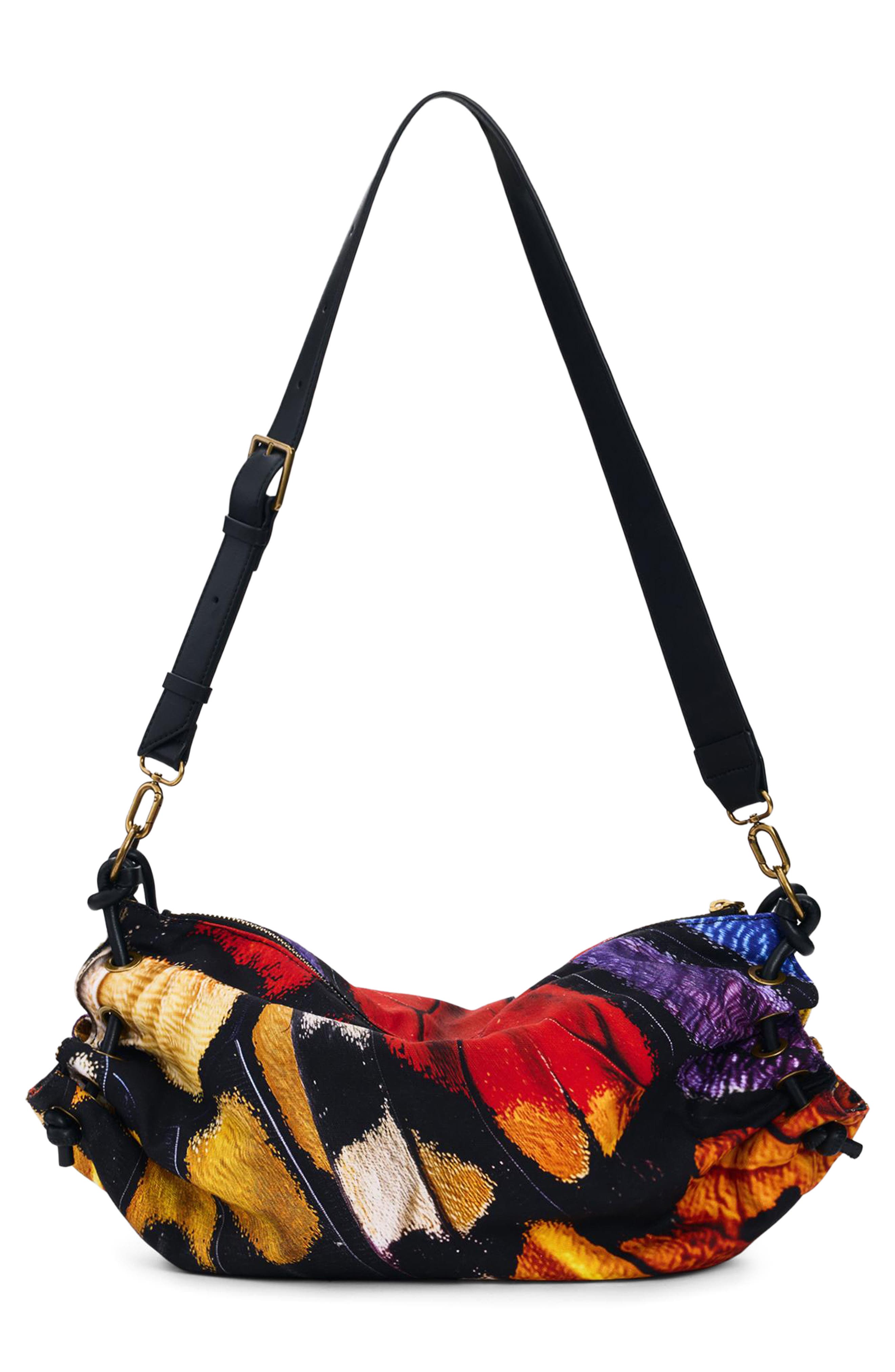 Desigual Medium Butterfly Print Bag, Alternate, color, Multi