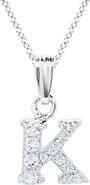 Mignonette White Topaz Pavé Initial Pendant Necklace