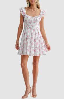 Lush <p>Flutter Sleeve Tiered Minidress</p>