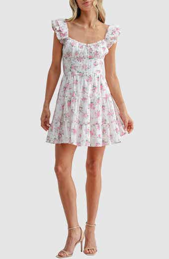 Lush Flutter Sleeve Tiered Minidress
