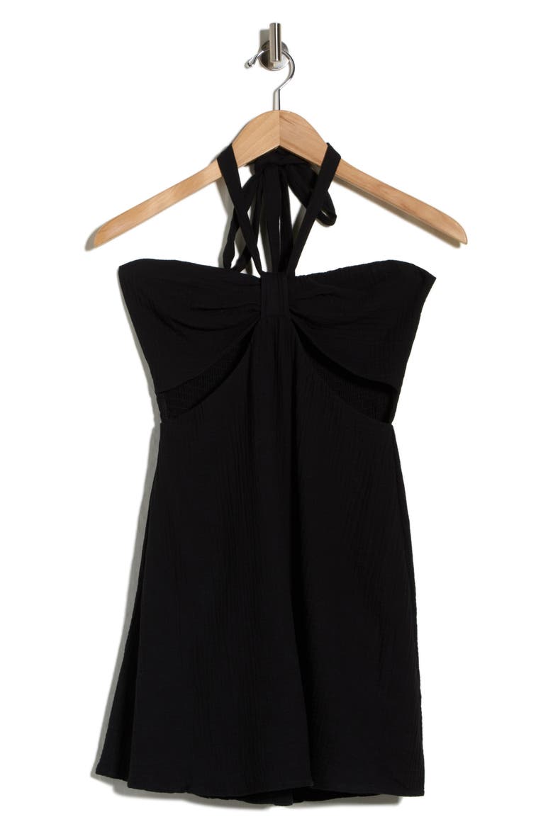 Priscilla Halter Dress, Alternate, color, BLACK
