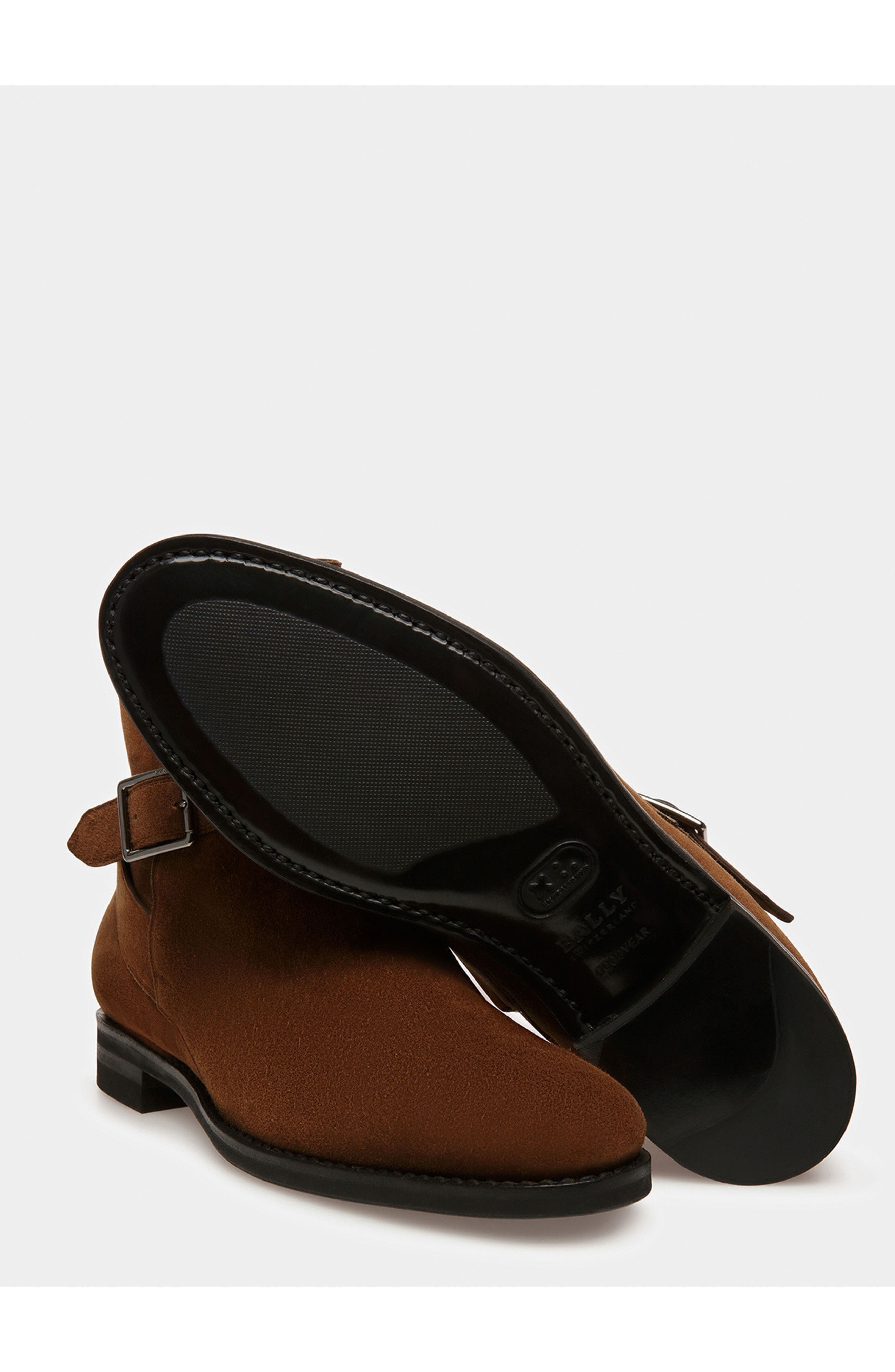 Bally Filly Leather Boots, Alternate, color, Brown