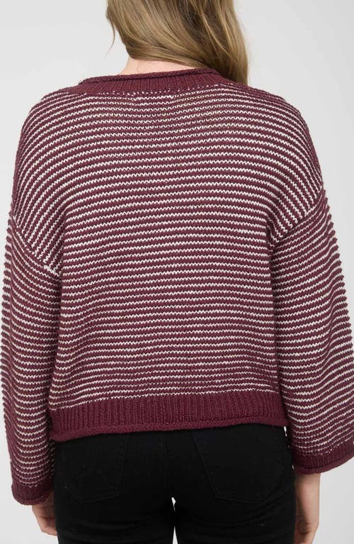 Blu Pepper Rib Trim Sweater In Brown