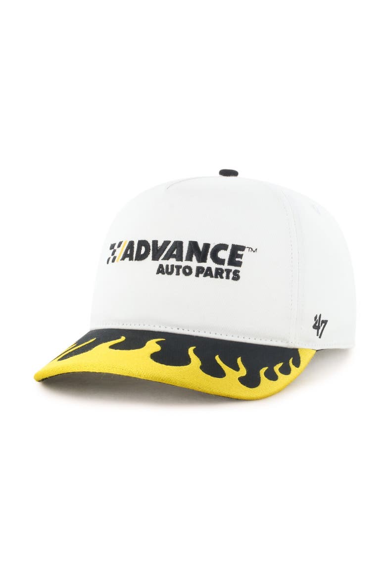 Men's '47  White/Gold Ryan Blaney Flame Hitch Adjustable Hat, Alternate, color, White