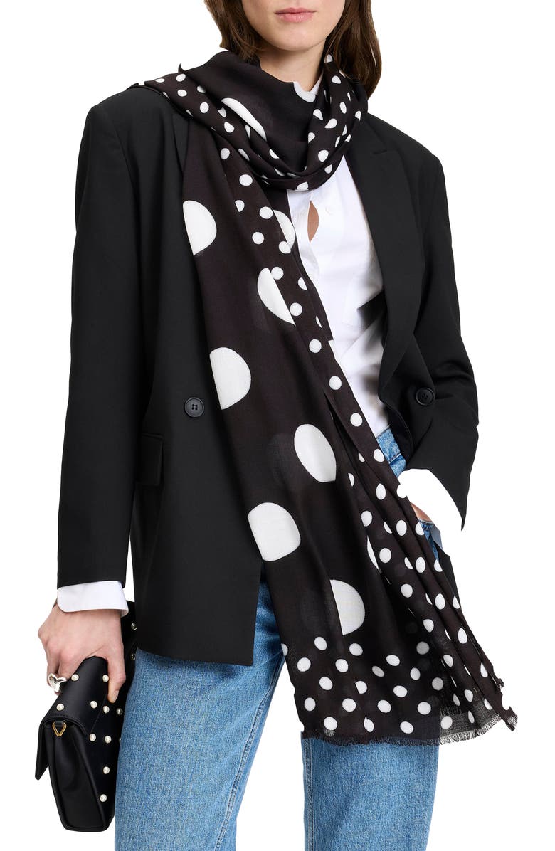 Kate Spade New York breezy dot oblong scarf, Main, color, 