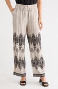 Joie Printed Wide Leg Linen Blend Pants