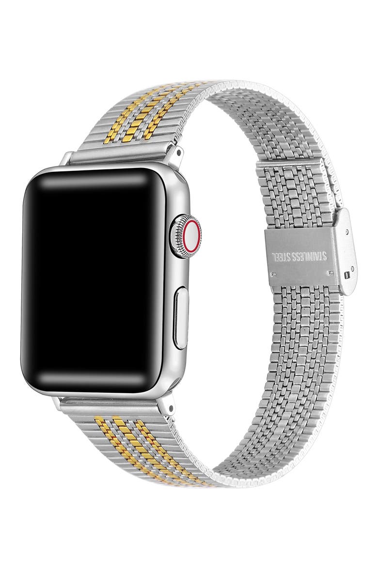 Eliza Stainless Steel Apple Watch® Watchband, Alternate, color, SILVER/ GOD