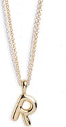 ARGENTO VIVO Puffy R Initial Pendant Necklace