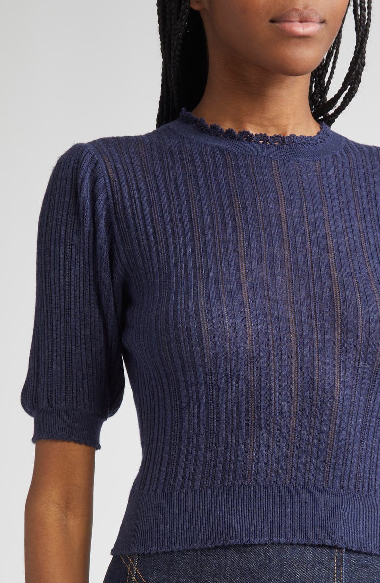 Ulla Johnson Gemma Rib Top, Alternate, color, Midnight