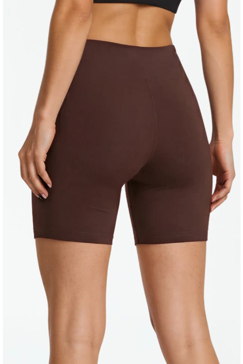Mid-Thigh Swim Shorts, Alternate, color, Chocolate Brown