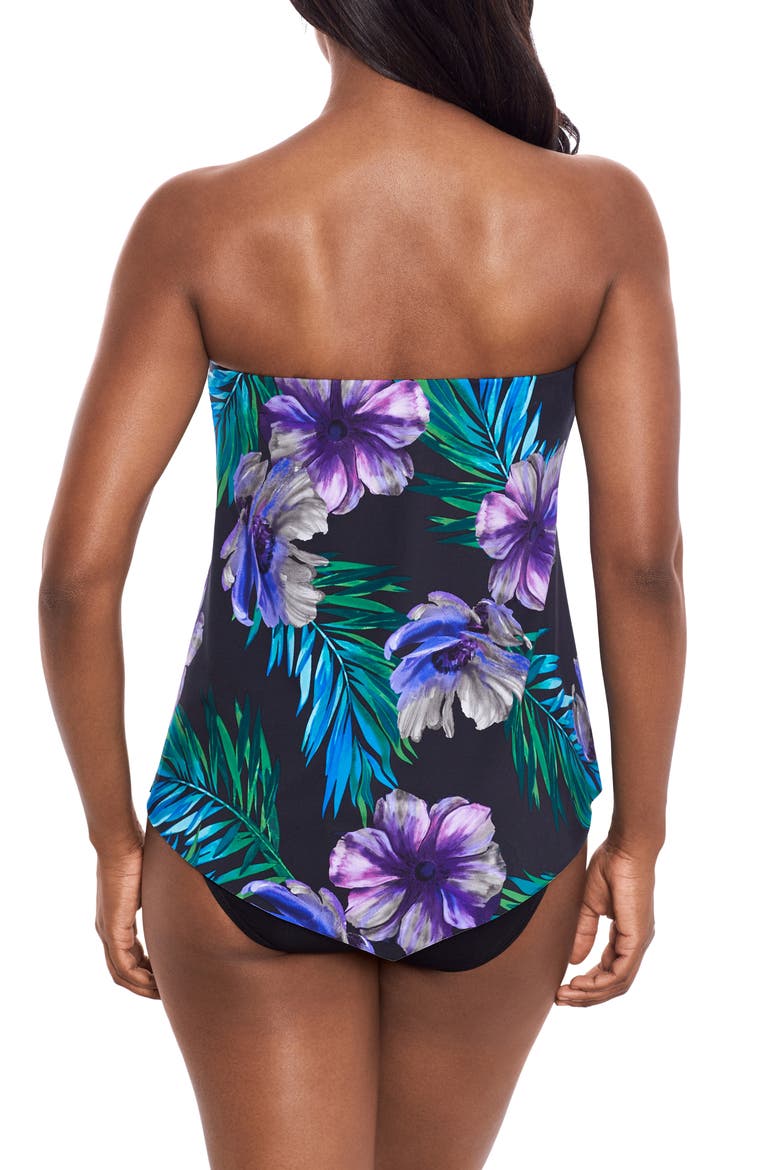 Flora Aura Hankini Swimsuit Top, Alternate, color, BLACK MULTI