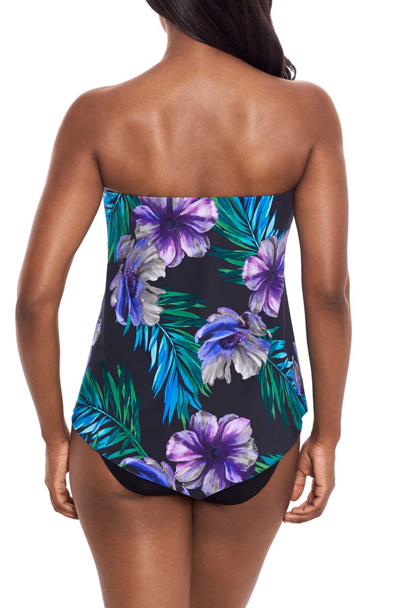 Miraclesuit<sup>®</sup> Flora Aura Hankini One-Piece Swimsuit, Alternate, color, Black Multi