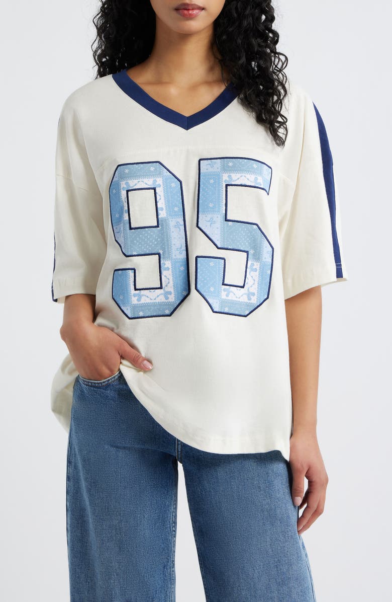 GOLDEN HOUR Quilt Graphic Cotton Top, Main, color, Marshmallow