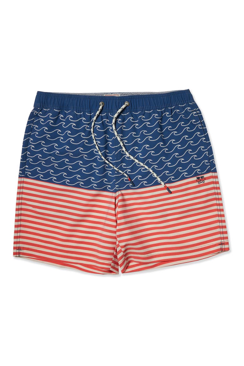 Finner Party Starter 5-Inch Swim Trunks, Main, color, RED