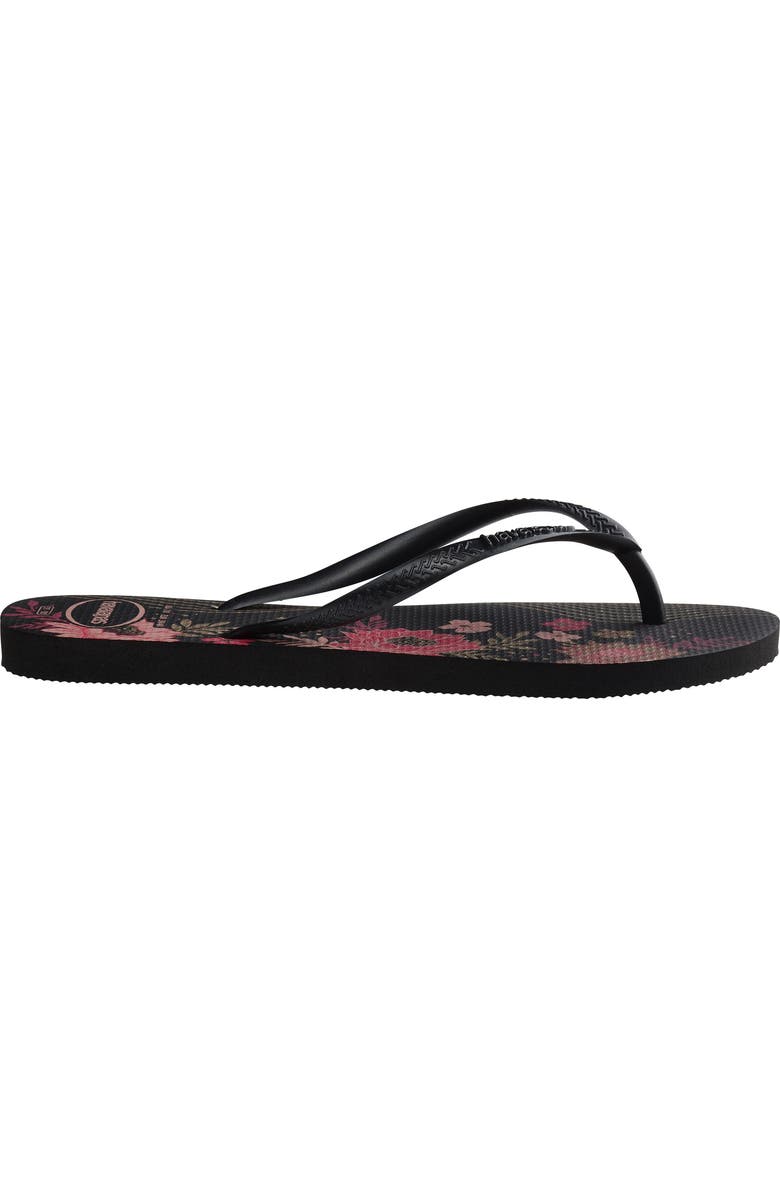 Havaianas Slim Flip Flop, Alternate, color, Black/ Black/ Black