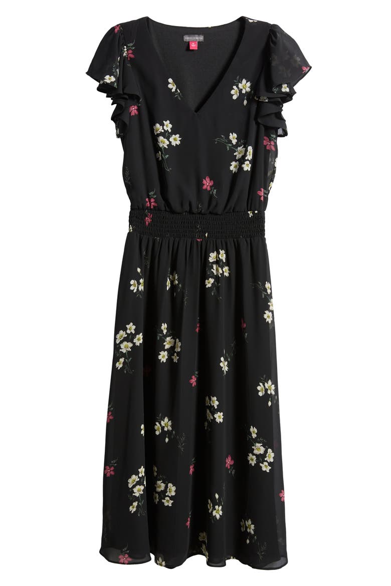 Flutter Sleeve Ruffle Dress, Alternate, color, RICH BLACK