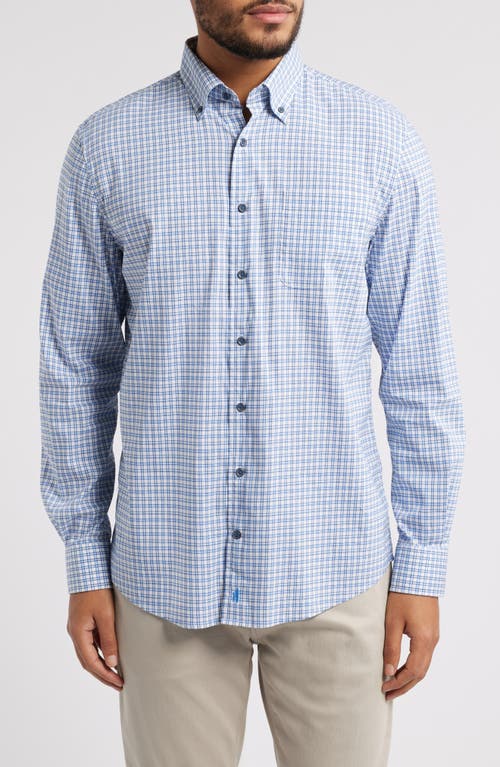Johnnie-o Morganstern Plaid Tucked Cotton Blend Button-down Shirt In Maliblu
