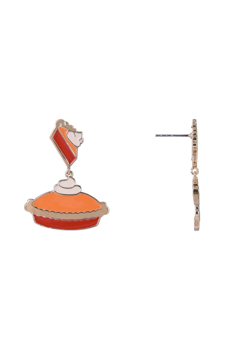 Pumpkin Pie Drop Earrings, Alternate, color, Orange