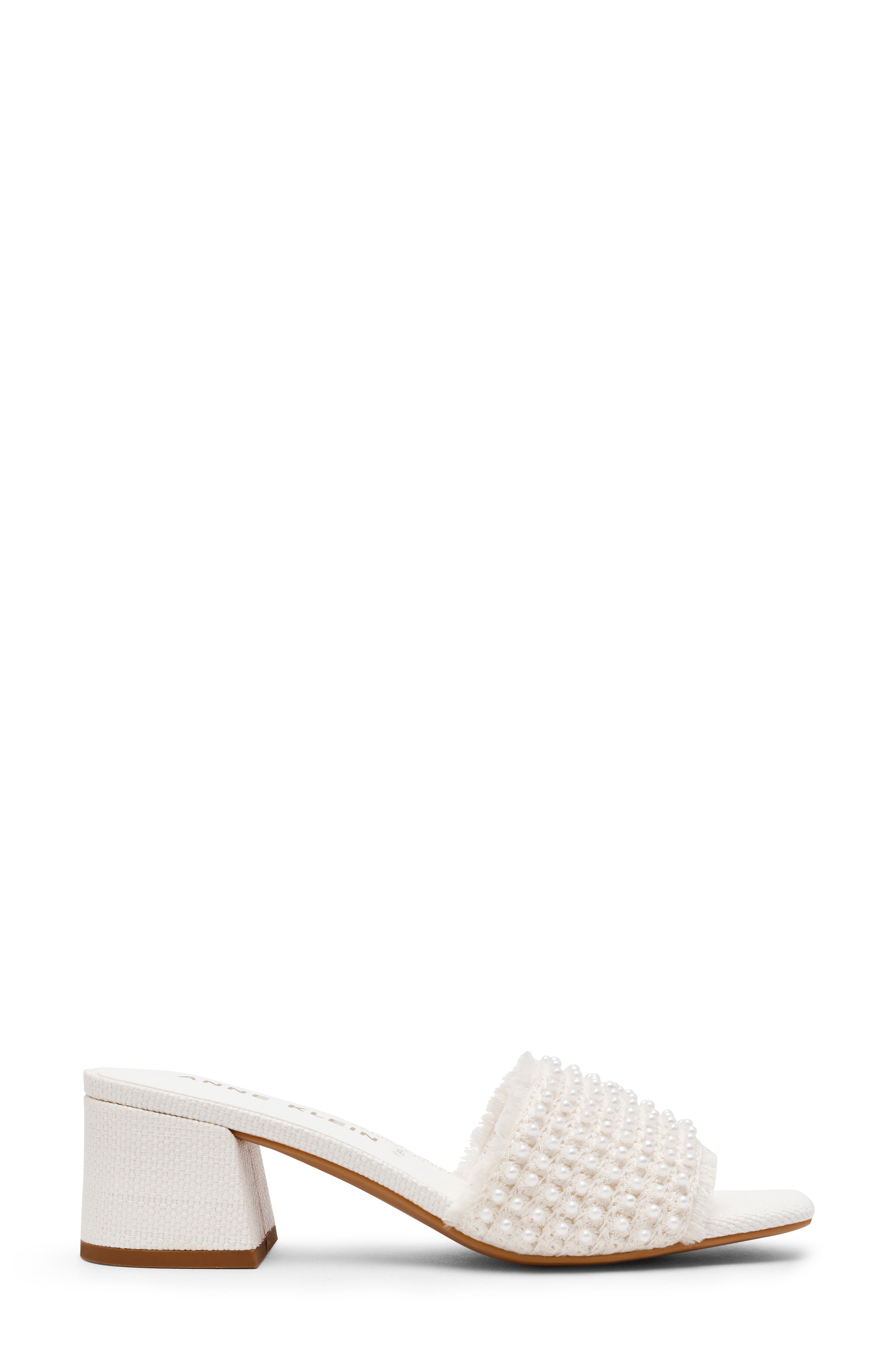 Anne Klein Dolls Block Heel Sandal, Alternate, color, Pearl