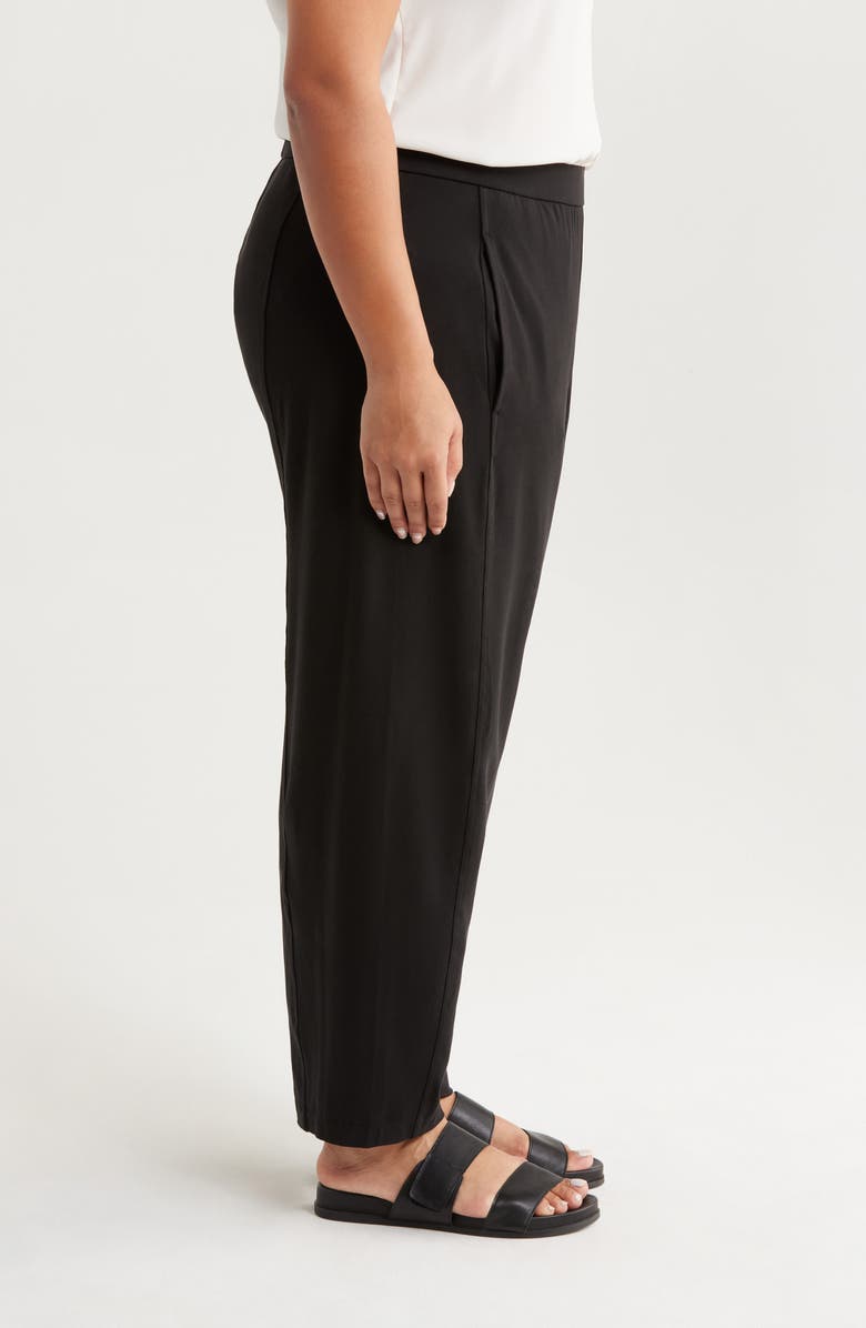 Eileen Fisher Jersey Ankle Lantern Pants, Alternate, color, Black