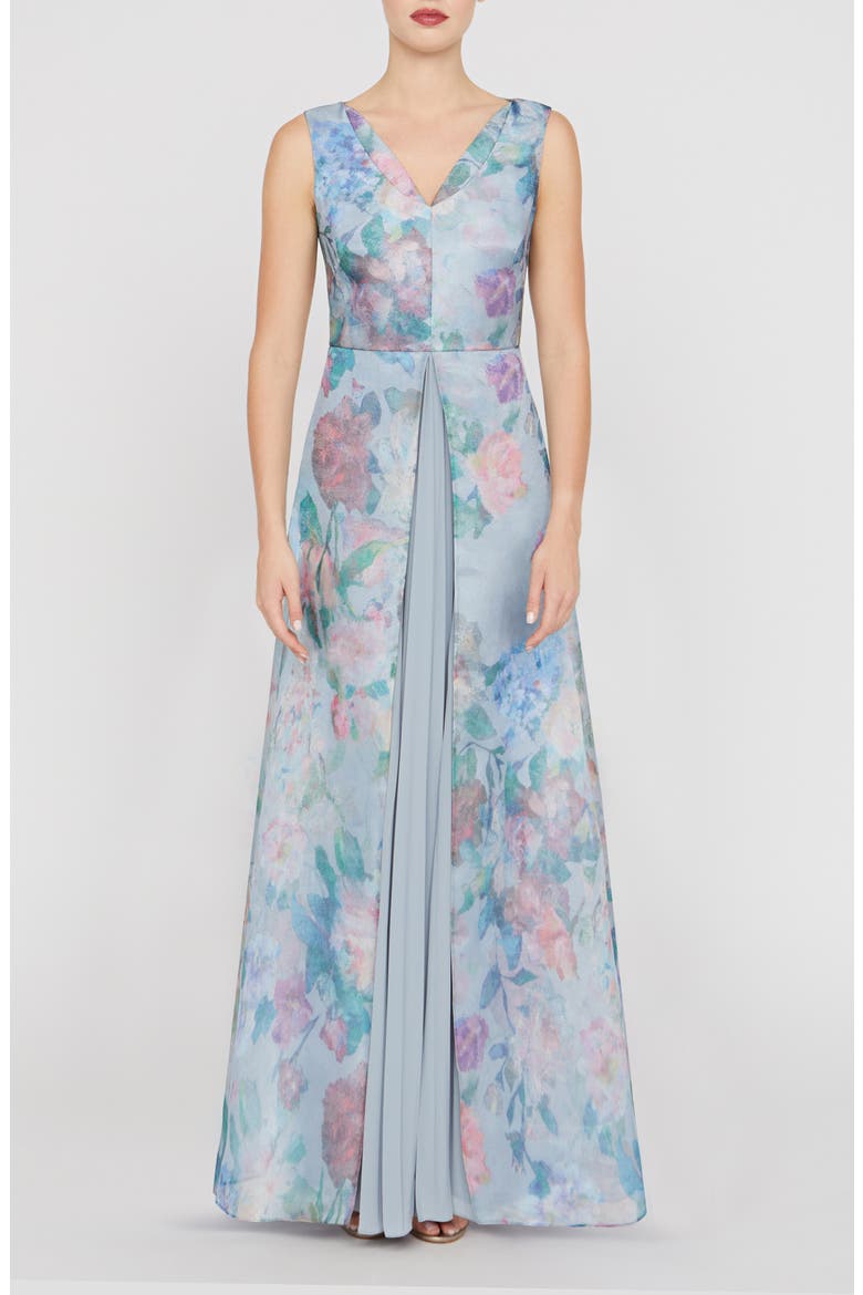 Merida Floral Print Sleeveless Gown, Main, color, SPRING MIST