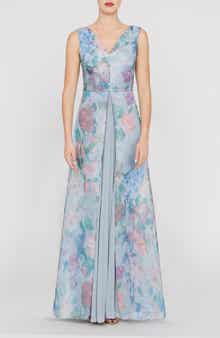 Merida Floral Print Sleeveless Gown