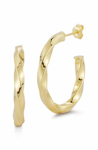 Oval Twist Hoop Earrings