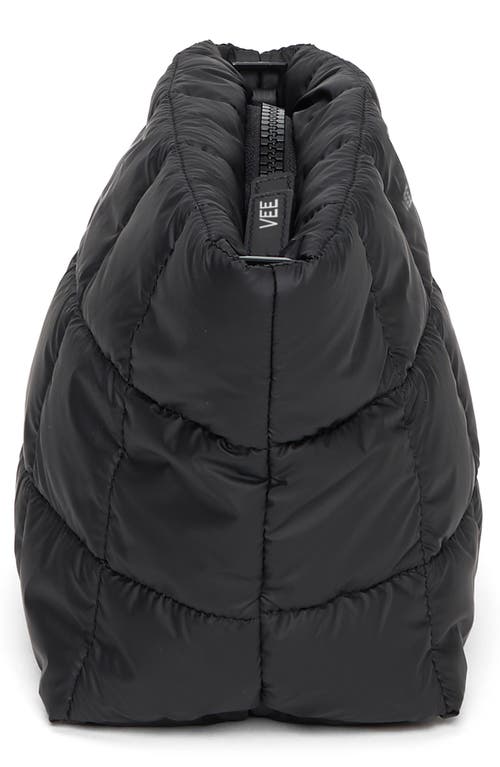 Veecollective Porter Water Resistant Quilted Recycled Nylon Clutch In Matte Black
