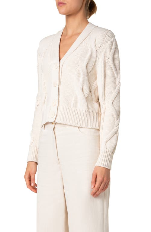 Akris Punto Chunky Cable Stitch Cardigan In Cashew