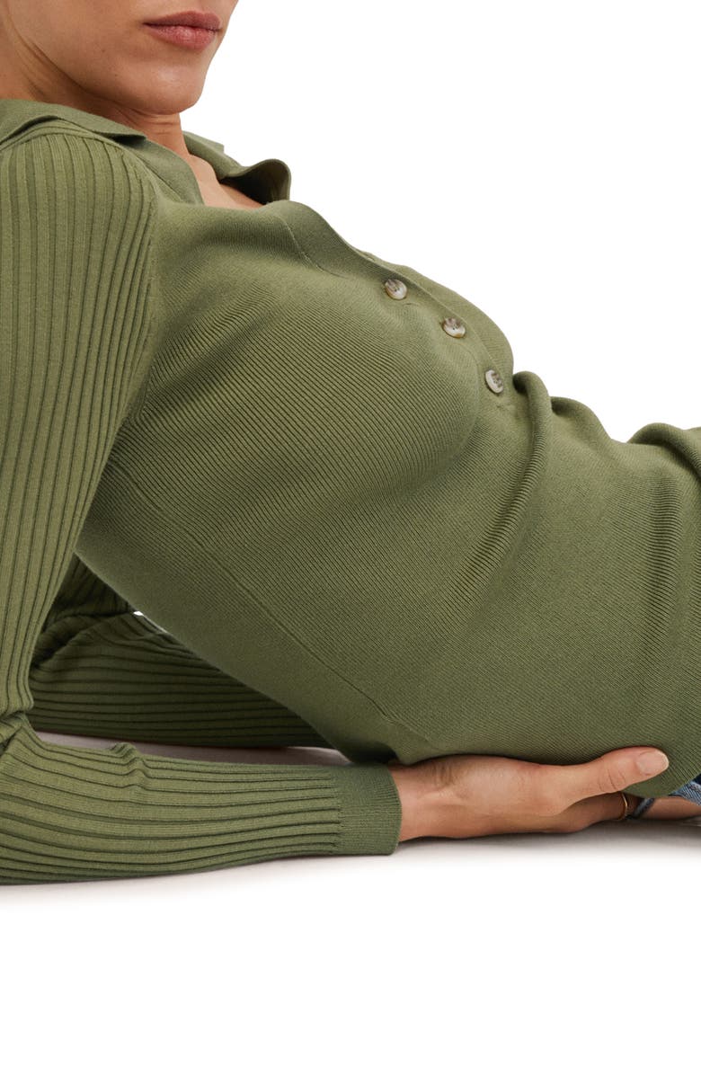 MANGO Rib Polo Sweater, Alternate, color,