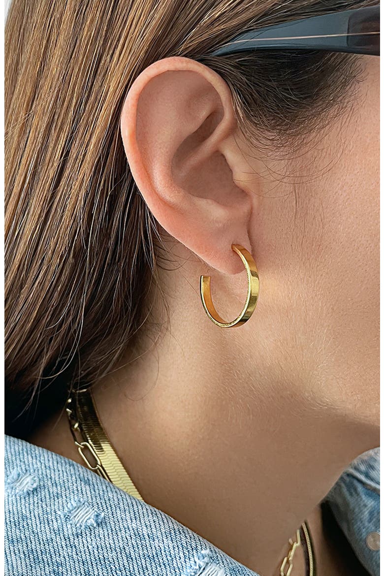 Water Resistant Solid Hoop Earrings, Alternate, color, GOLD