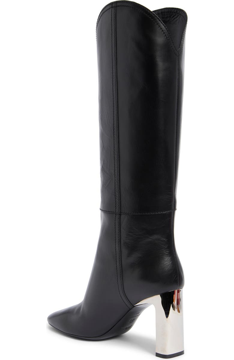 Longchamp Metallic Heel Western Boot, Alternate, color, Black