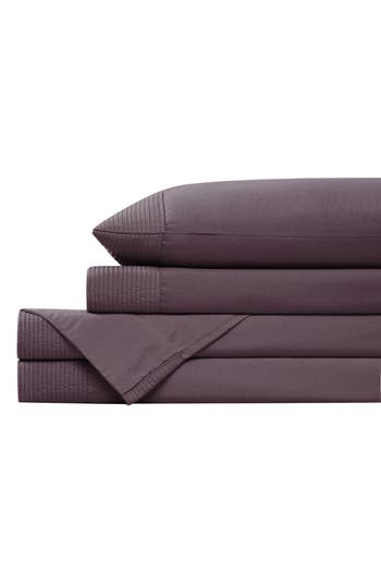 Southshore Fine Linens Premium Collection Pleated Extra Deep Pocket Sheet Set In Purple