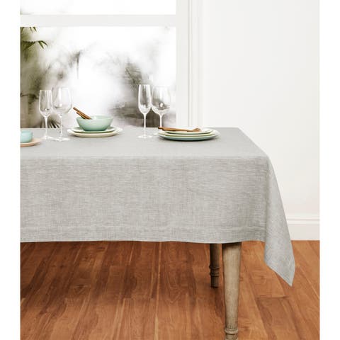 Linen Tablecloth for Dining Table, Holiday and Everyday Table Decor - Athena