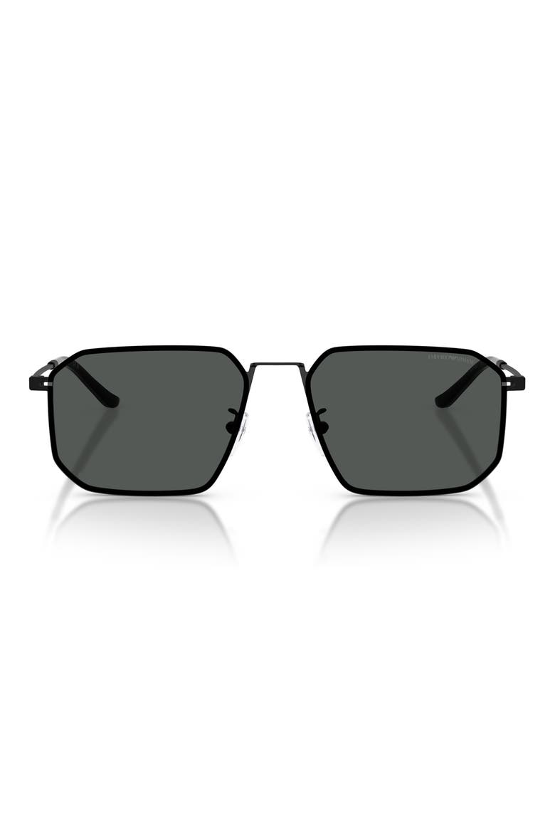 58mm Irregular Sunglasses, Main, color, MATTE BLACK / DARK GREY