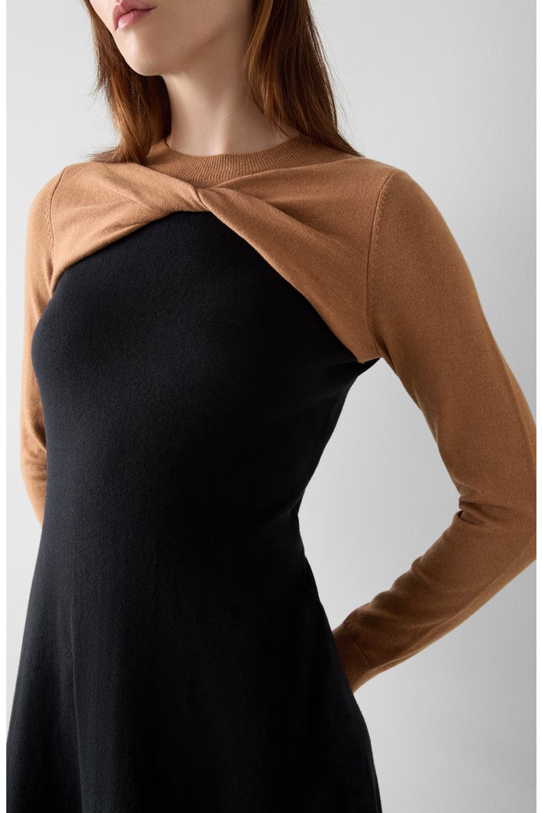 Aletta Long Sleeve Knit Midi Dress, Alternate, color, BLACK MULTI