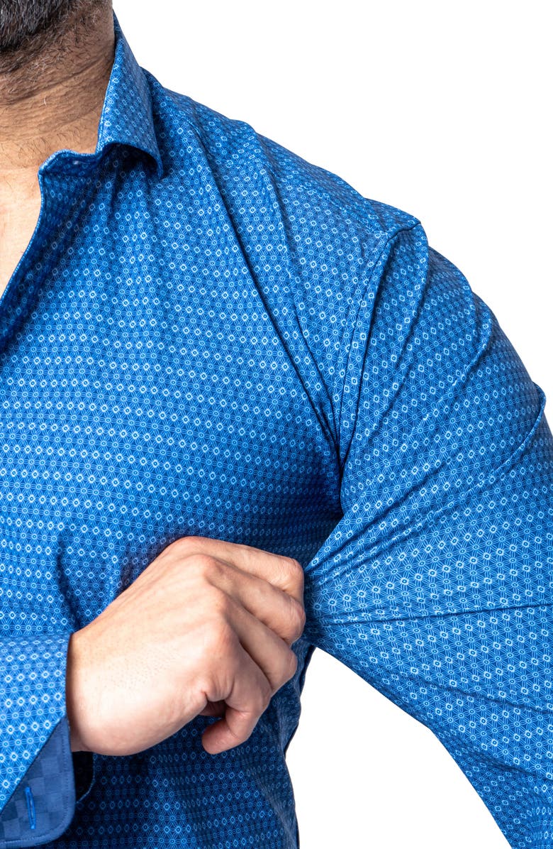 Maceoo Einstein Stretch Spectecal Button-Up Shirt, Alternate, color, Blue