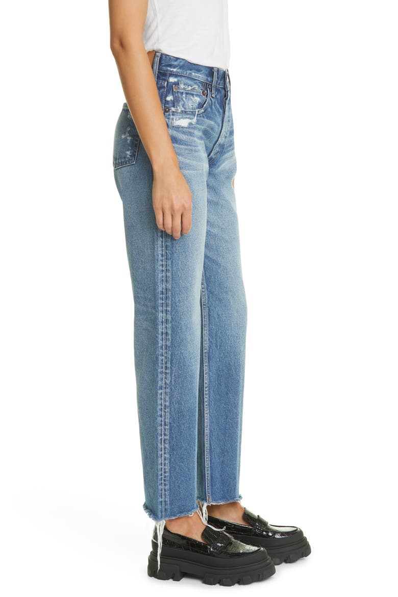 Ashley Wide Straight Leg Jeans, Alternate, color, BLUE