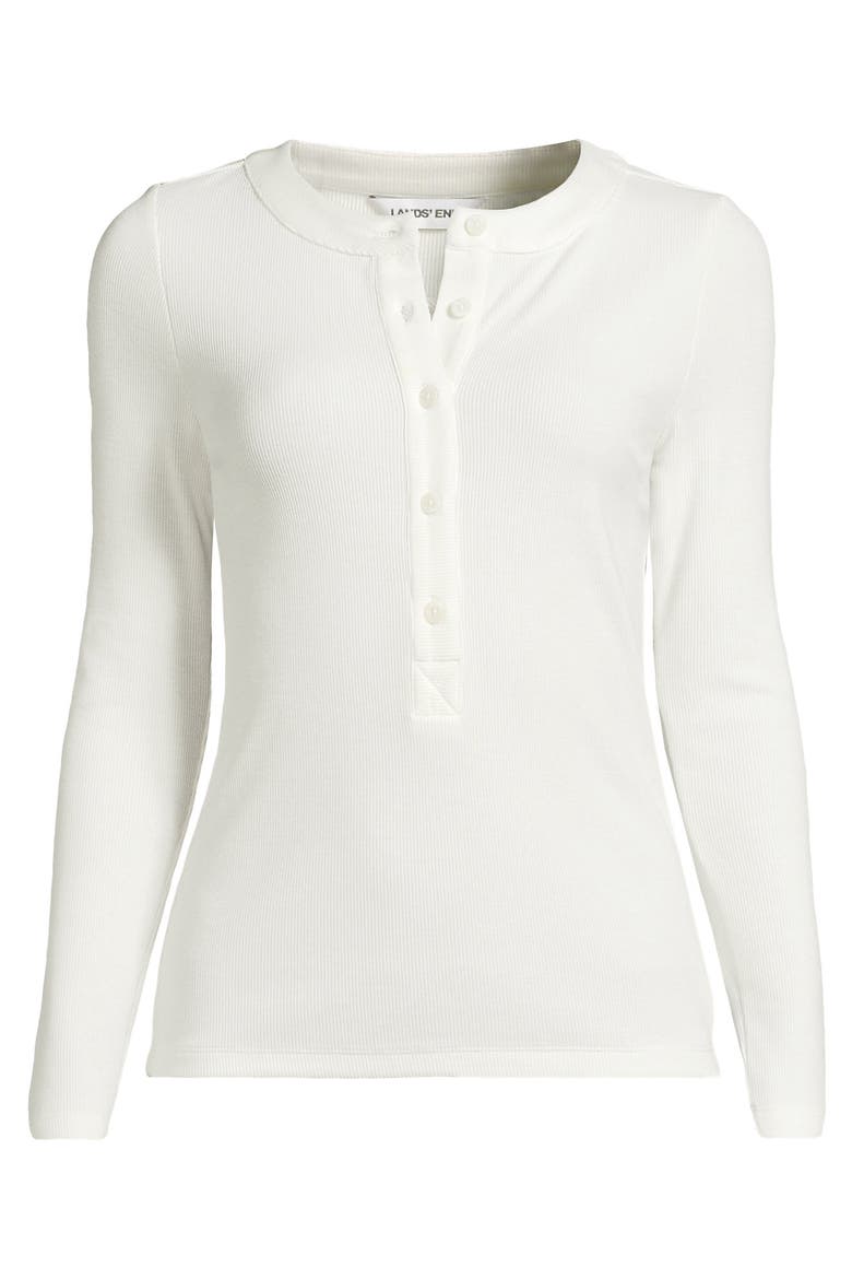 Drapey Rib Skimming Long Sleeve Henley, Alternate, color, Ivory