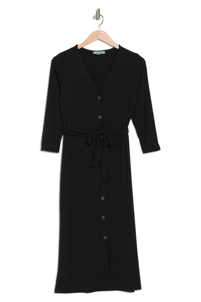 Ribbed Button Front Midi Dress (Women) | Nordstromrack