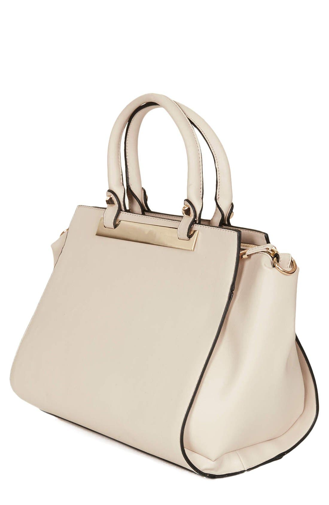 Faux Leather Handbag, Alternate, color, CREAM
